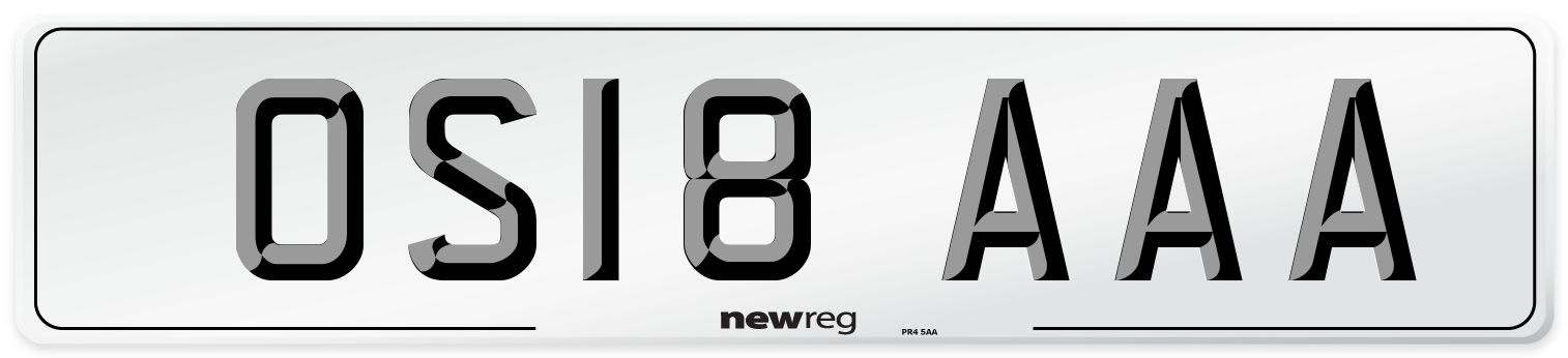 OS18 AAA Number Plate from New Reg